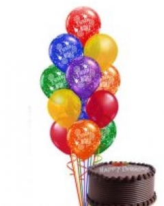 Air Balloons + chocolate CAKE