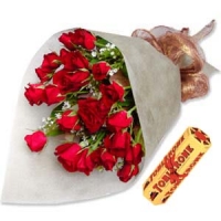 2 Dozen Rose With Toblerone Pack